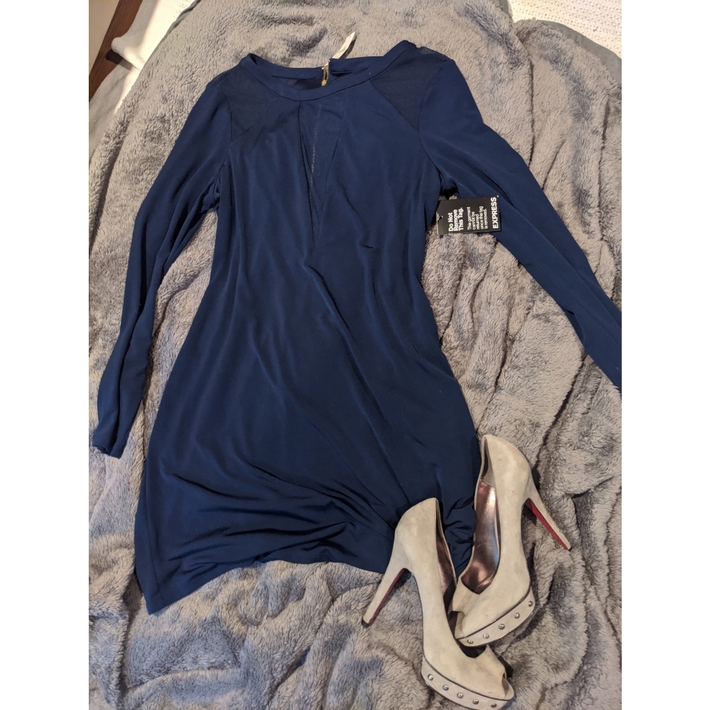 NWT Navy and mesh dress